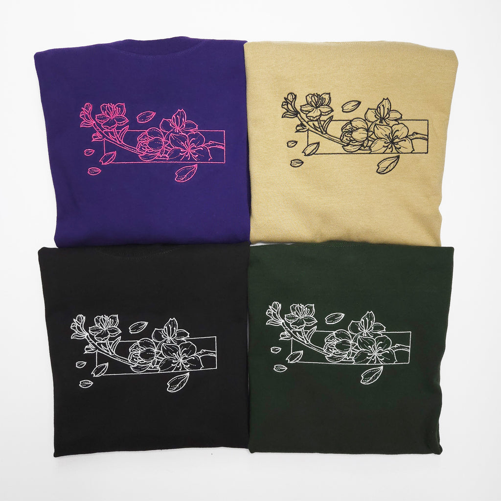 Cherry Blossom - Embroidered Tee