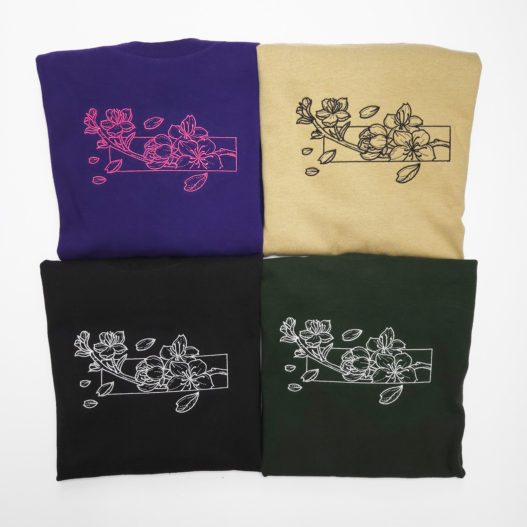 Cherry Blossom - Embroidered Tee